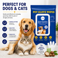 Pet Cleaning Gloves Wipes for Dogs & Cats