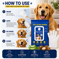 Pet Cleaning Gloves Wipes for Dogs & Cats