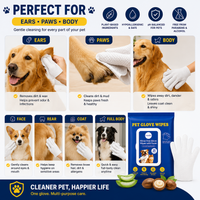 Pet Cleaning Gloves Wipes for Dogs & Cats