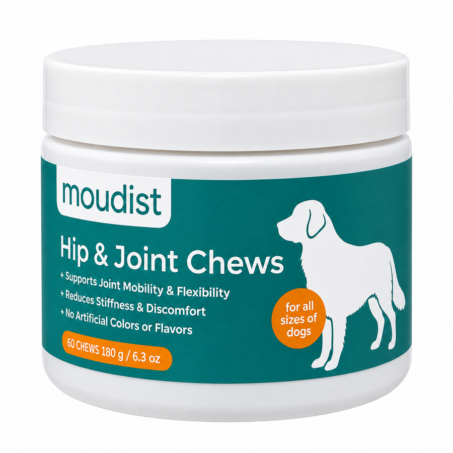 Hip & Joint Chews for Dogs, Glucosamine, Chondroitin & MSM Joint Supplement, Mobility & Flexibility Support, 60 Soft Chews